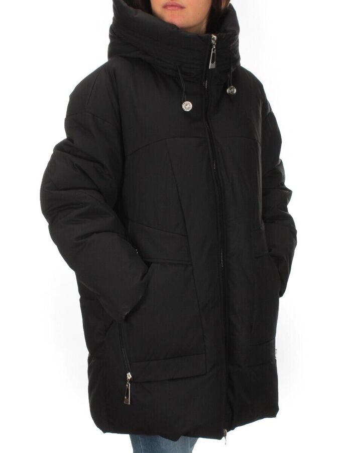 H23-822 BLACK Куртка зимняя женская (тинсулейт)
