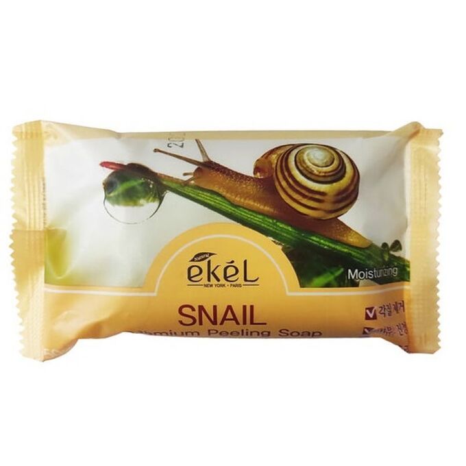 Ekel cosmetics Мыло-пилинг для лица и тела с муцином улитки Peeling Soap Snail