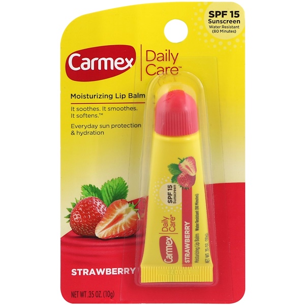 Carmex, Daily Care Lip Balm, Strawberry, SPF 15, .35 oz (10g)