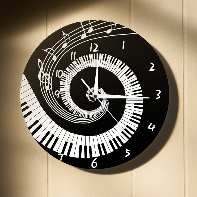 Включи музыкальные часы. Часы музыкальные настенные. Часы с нотами настенные. Часы для музыканта настенные. Часы настенные пианино.