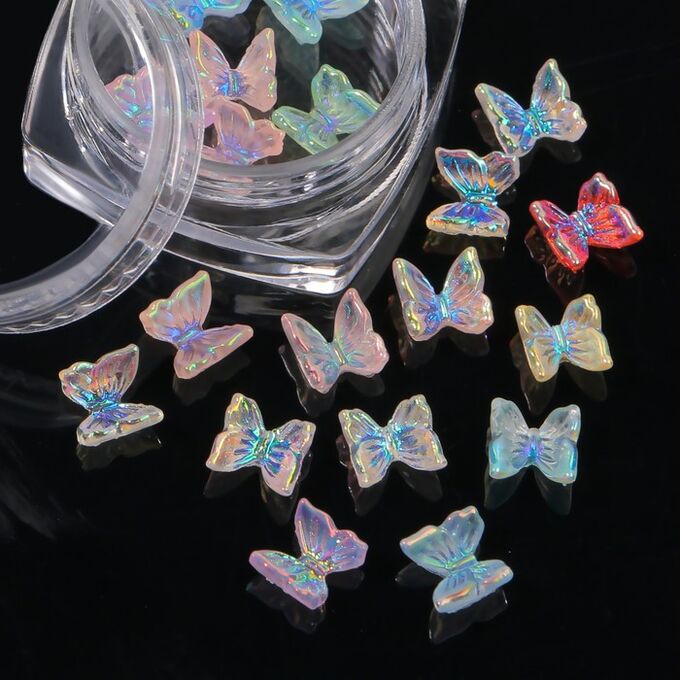 Queen fair Декоративные элементы для декора «Бабочки», объёмные, цвет полупрозрачный/разноцветный