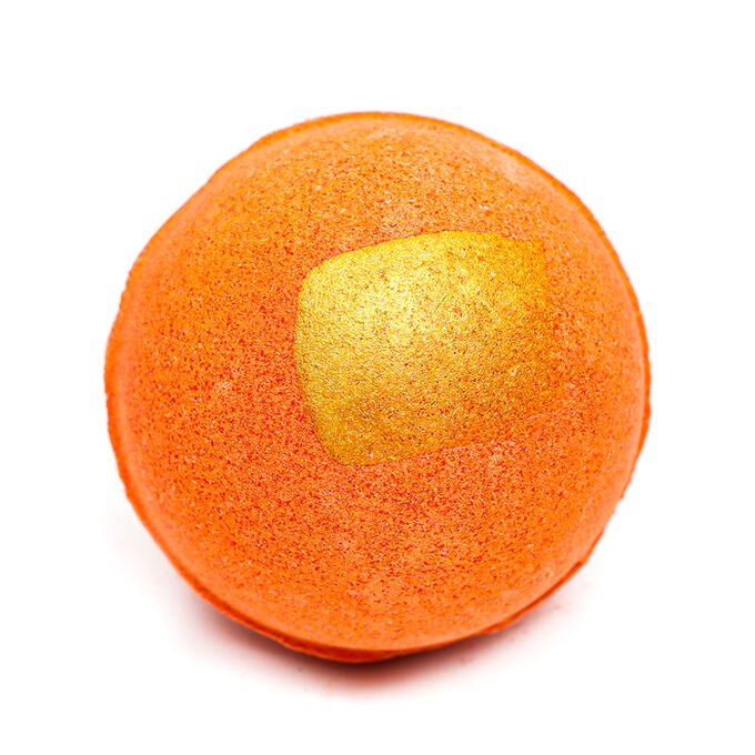 СИМА-ЛЕНД Бомбочка для ванны, оранжевая, с золотой полоской, 110 г