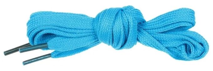 СИМА-ЛЕНД Шнурки для обуви, пара, плоские, 7 мм, 120 см, цвет голубой неоновый