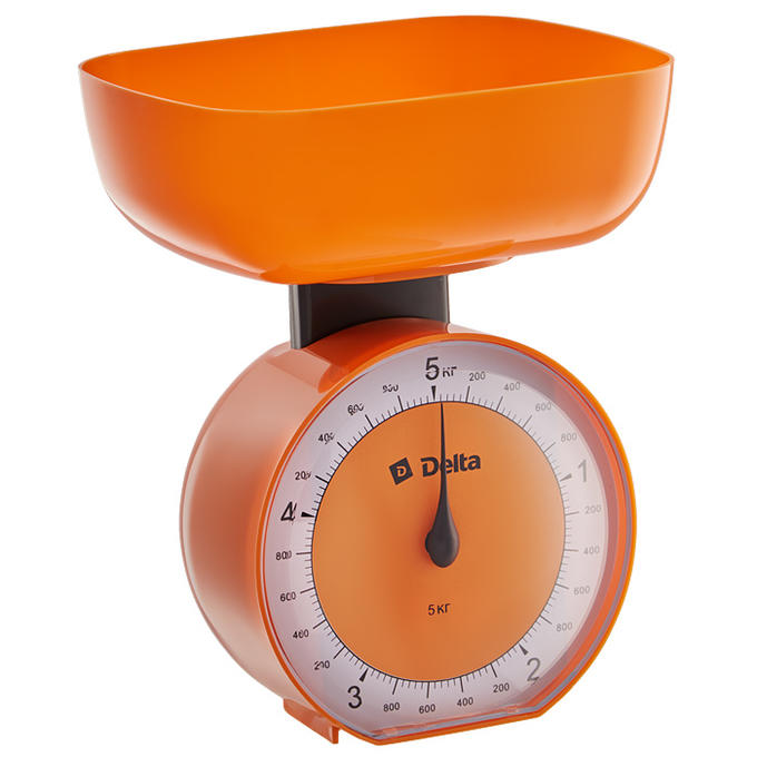 Весы бытовые настольные  5 кг DELTA КСА-104 с чашей оранжевые
