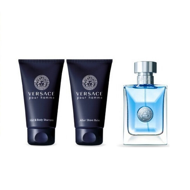 VERSACE Pour Homme men set (50ml edt + 50ml a/sh balsam + 50ml shampoo) туалетная вода мужская мужская