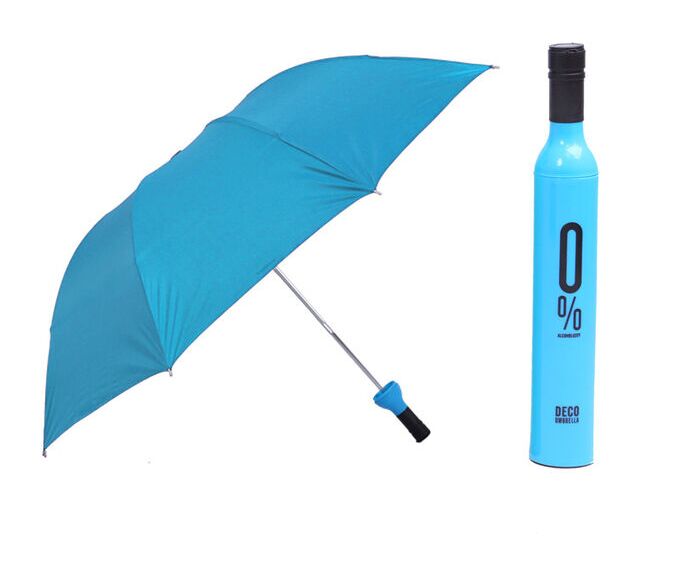 Механический зонт с 8-ю спицами, с чехлом &quot;Бутылка&quot;, цвет голубой