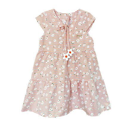 Платье для девочек, персиковый, 128 см, (PINK Турция)
