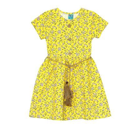 CITCIT Платье для девочек, желтый, 122 см, (Cit Cit Турция)