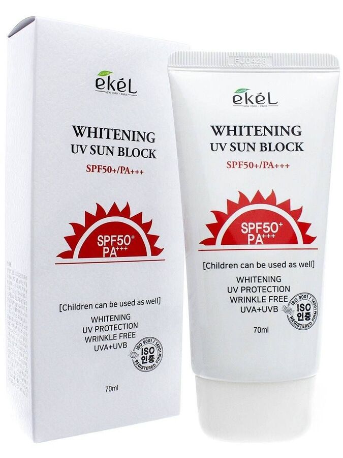 Ekel cosmetics Крем для лица солнцезащитный осветляющий - Whitening UV sun block SPF 50, 70мл