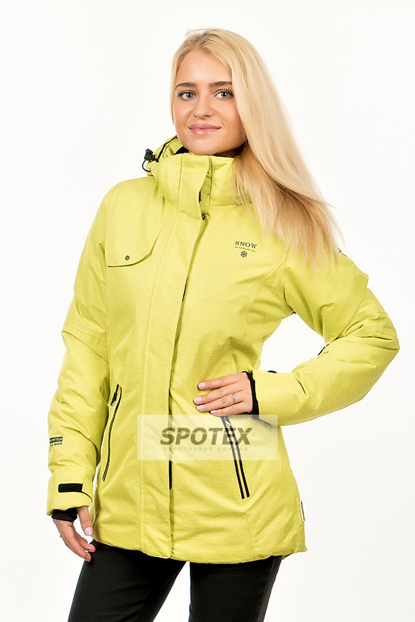 Куртка горнолыжная женская Snow Headquarter удлиненная B-8528 yellow