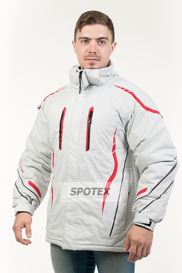 Горнолыжная мужская куртка SnowHeadquarter A-016 серый с красным