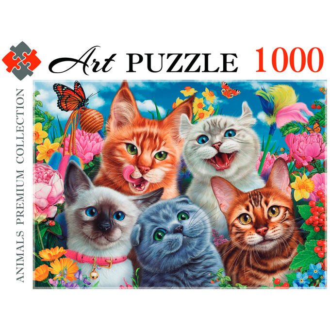 Рыжий кот Пазл 1000 Веселое селфи котят Ф1000-0455