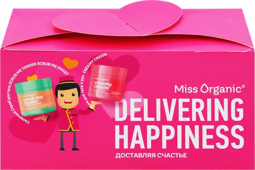 BioAqua Miss Organic Delivering Happiness Набор (скраб д/тела 140мл+крем д/тела и рук 140мл) №82 1уп.