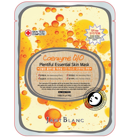 Jant Blanc Маска для лица ткан. КОЭНЗИМ Q10 Coenzyme Plentiful Essential Skin Mask, 25 гр