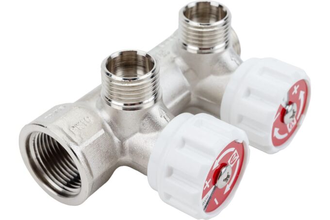 Коллектор с регулирующими вентилями 3/4&quot;, 2 х 1/2&quot; VTc.570.N.0502