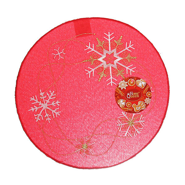 Салфетка на стол 30см с вышивкой праздничная красная купить оптом и в розницу