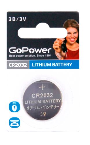 GP Батарейка GoPower CR2032 BL1 Lithium 3V