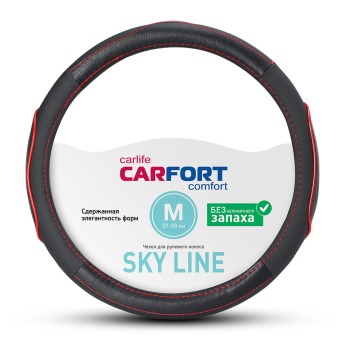 Оплетка CarFort Sky Line, красный кант, М (1/25) CS8152