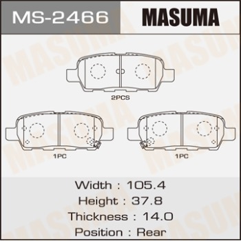 Колодки дисковые MASUMA (1/12) MS-2466