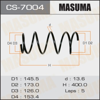 Пружина подвески MASUMA  front FORESTER/ SG5 CS-7004