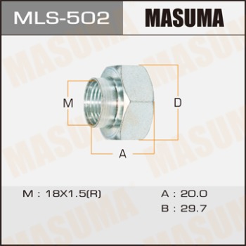 Гайка ШРУСа MASUMA  18x1,5x19/ 30 MLS-502