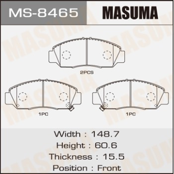 Колодки дисковые MASUMA (1/12) MS-8465