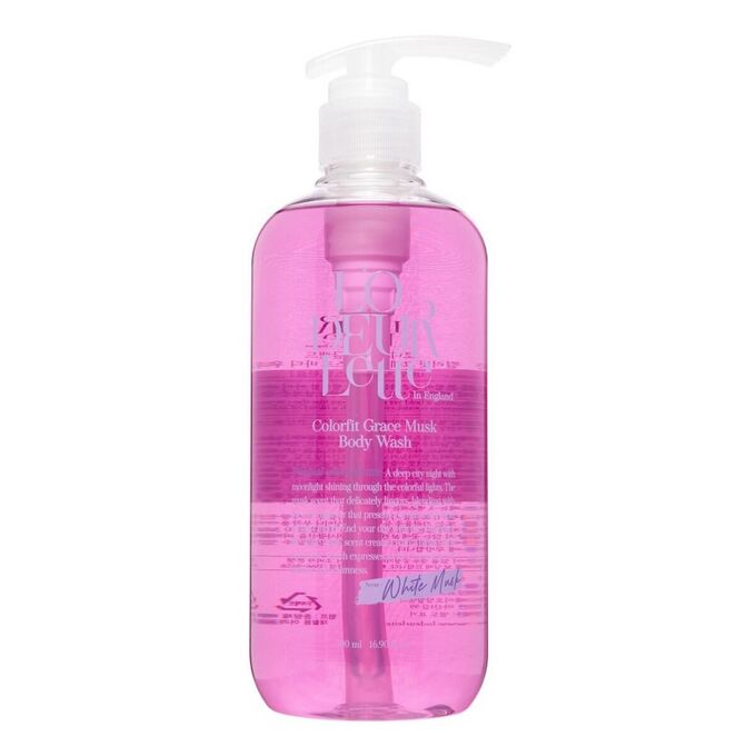 LODEURLETTE Парфюмированный гель для душа с ароматом белого мускуса In England Colorfit Body Wash Grace Musk, 500 мл