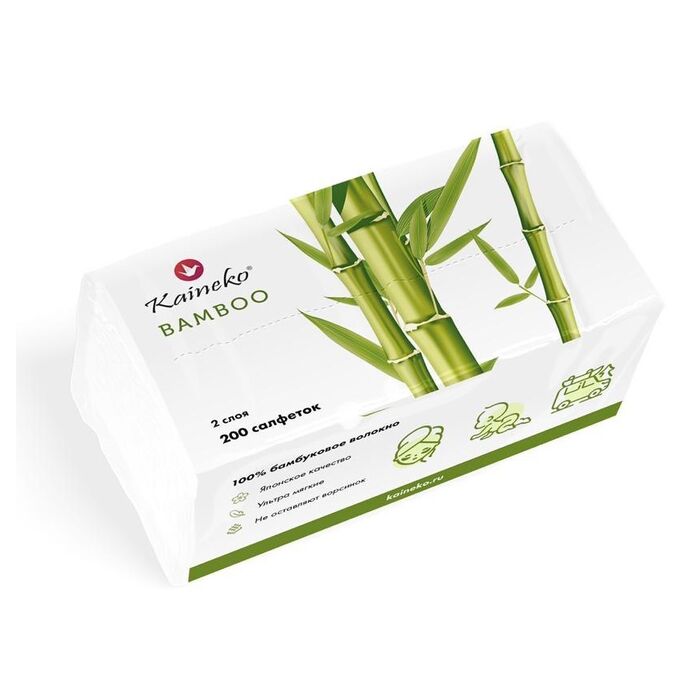 Kaineko Салфетки Kainekо bamboo soft pack 2-х сл., 200шт. 1 пачка мягкая упаковка