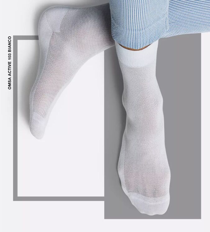 omsa Мужские классические летние носки из хлопка (сеточка)