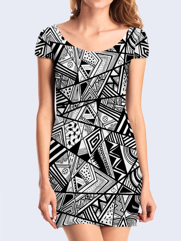 Vilno 3D платье Чёрно-белая геометрия