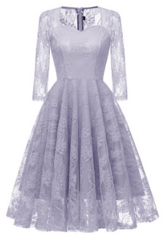 Кружевное платье с рукавами средней длины Цвет: ФИОЛЕТОВЫЙ