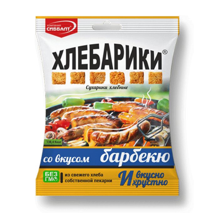 Без ТМ Сухарики ХЛЕБАРИКИ 40гр барбекю (Сиббалт)