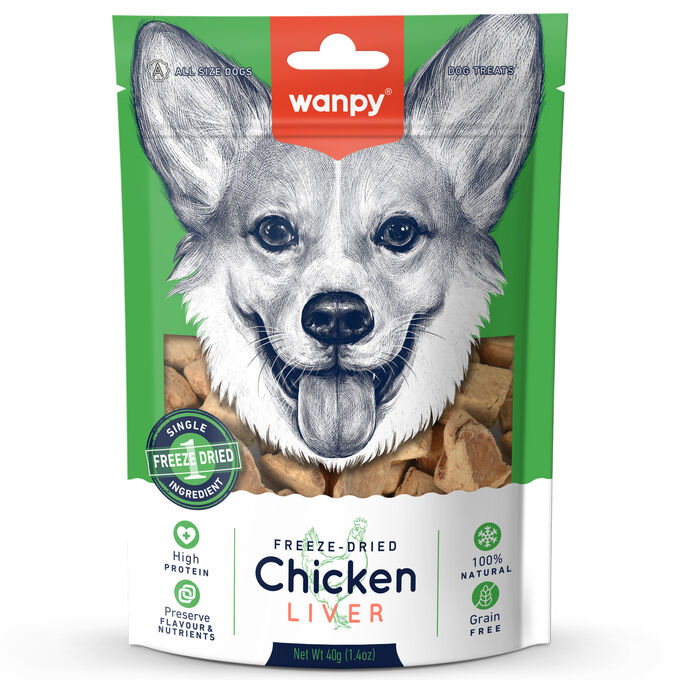 Wanpy Dog Сублимированное лакомство для собак &quot;Куриная печень&quot; 40 г