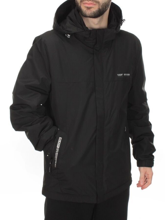 DY889 BLACK Куртка мужская демисезонная (100 гр. холлофайбер)
