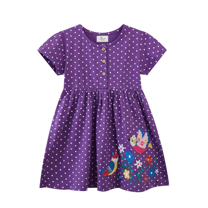Jumping Meters Детское фиолетовое платье с коротким рукавом