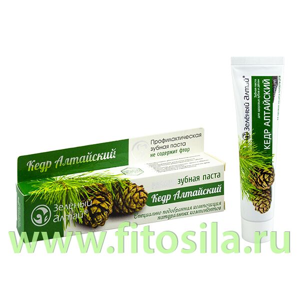 ФИТОСИЛА Зубная паста &quot;Кедр Алтайский&quot;, 75 г, т. м. &quot;Зеленый Алтай&quot;