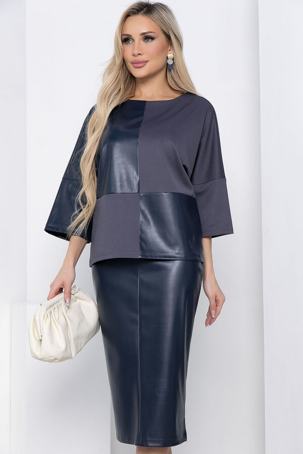 LT Collection Костюм комбинированный (серо-синий) К8682