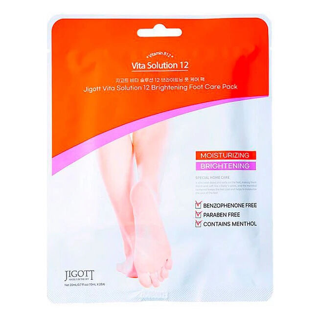 Освежающая маска для ног Jigott Vita Solution 12 Brightening Foot Care Pack, 20мл