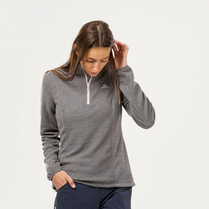 DECATHLON Толстовка походная флисовая женская серая Quechua 100