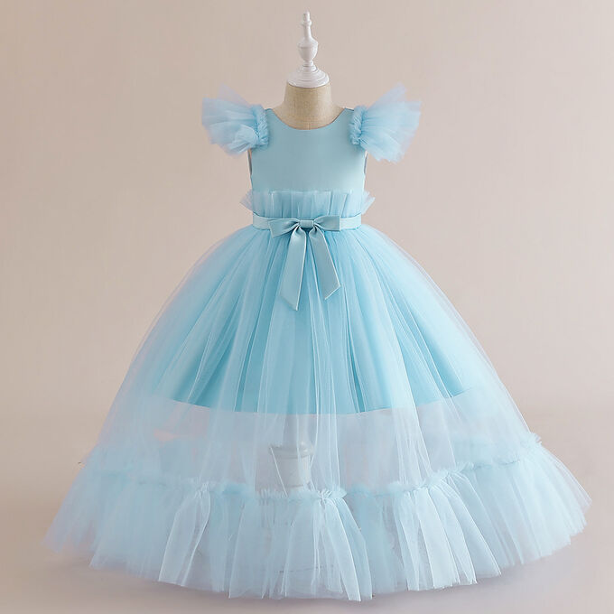 Платье пышное детское, цвет синий