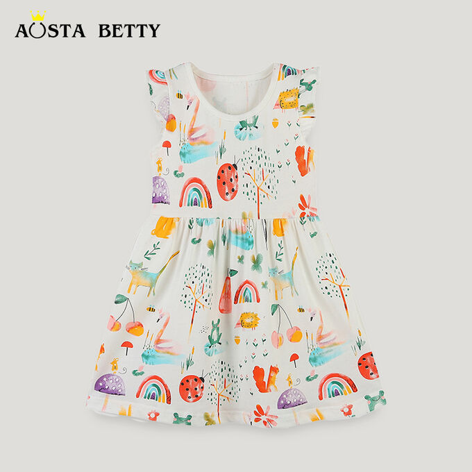 AOSTA BETTY Детское платье без рукавов, с принтом