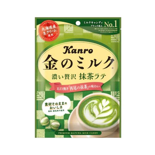 Молочная карамель Канро с зеленым чаем матча Kanro Matcha карамель 70 гр Японские сладости