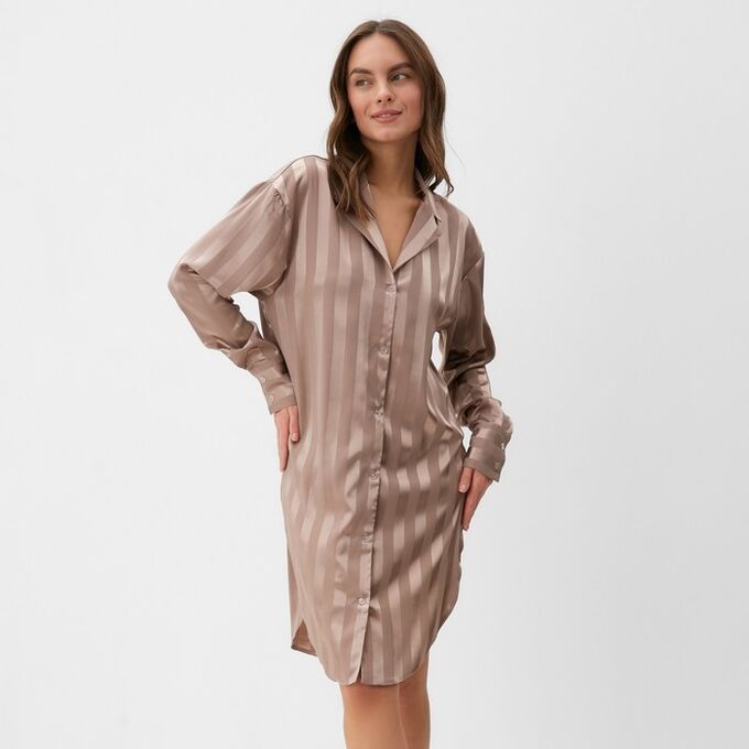 Сорочка женская KAFTAN Silk &quot;Полоса&quot; размер, пудровый