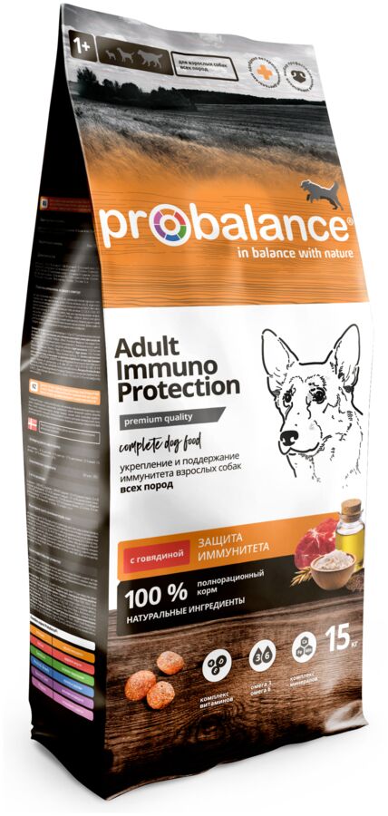 ProBalance Immuno Adult Корм сухой для взрослых собак с говядиной, 2 кг 1/5