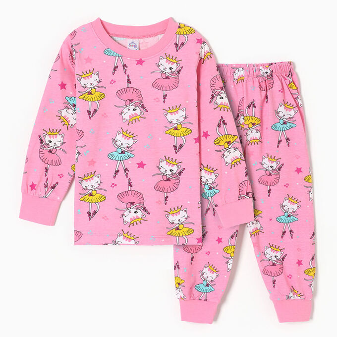 Пижама для девочек, цвет розовый, рост