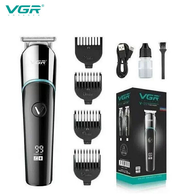 Профессиональная Машинка для стрижки волос, бороды, усов VGR-291 аккумуляторная LED дисплей