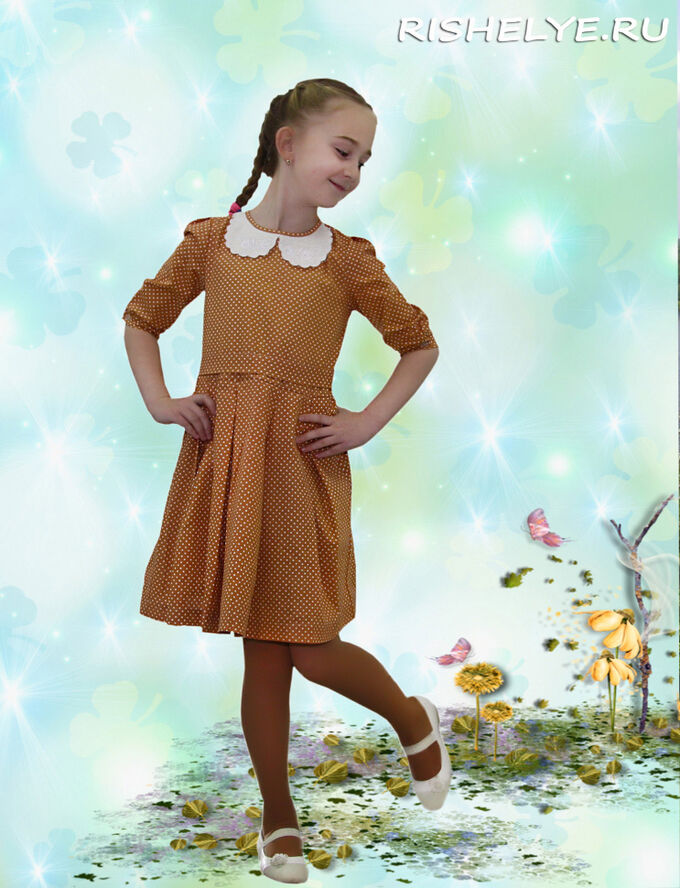 Ришелье Детское платье из хлопка мод.135-16