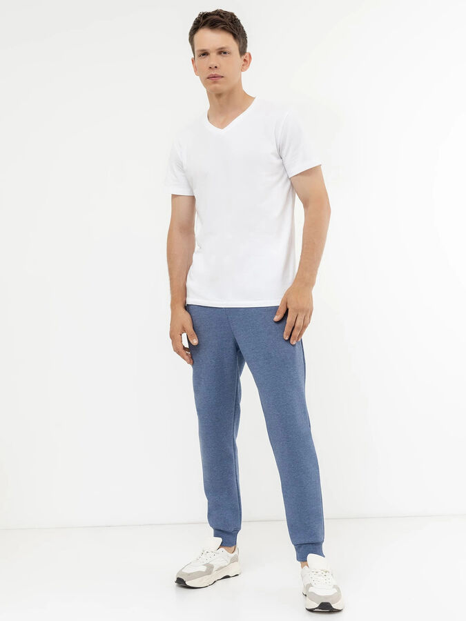 Mark Formelle Утепленные мужские брюки в оттенке джинсовый меланж