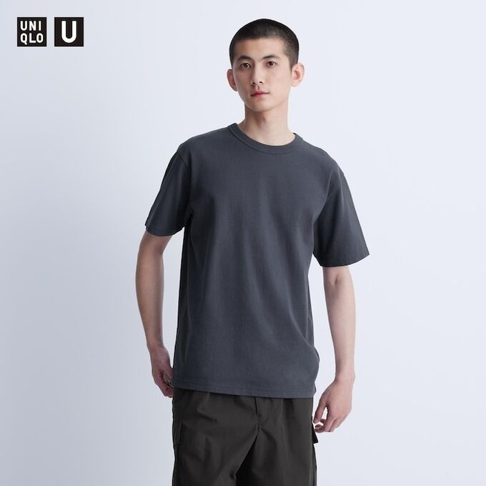 UNIQLO - повседневная футболка с круглым вырезом - 07 GRAY