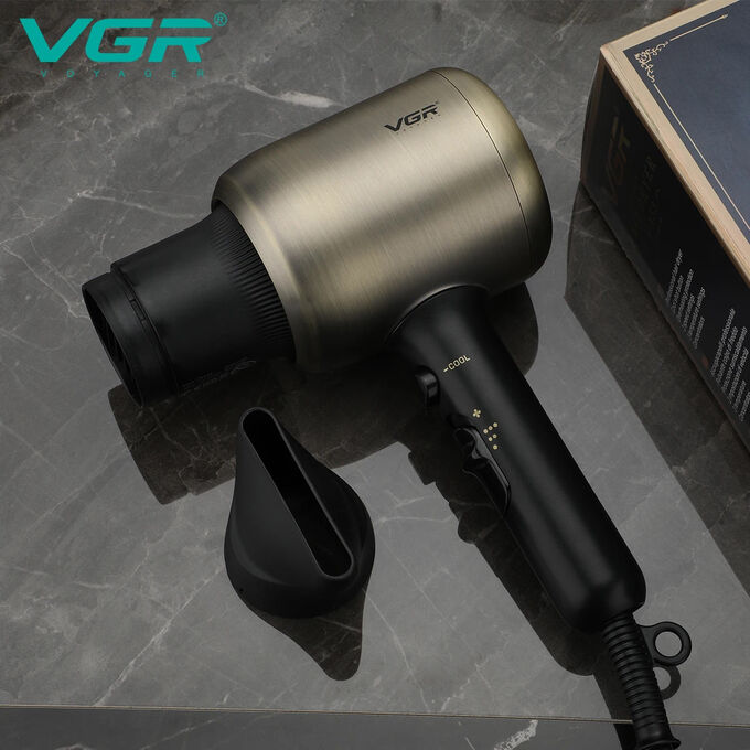 Akuma Профессиональный фен для волос 2200 Вт VGR V-453, 3 режима нагрева, 2 скорости